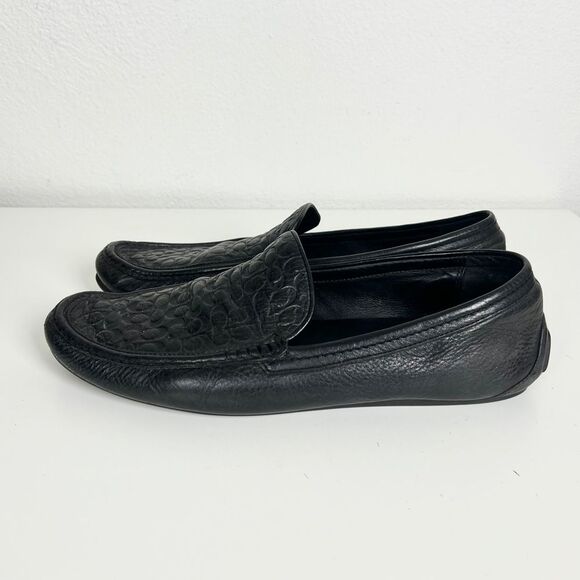 Coach C Print ‘Jake’ Mens Black Leather Loafers